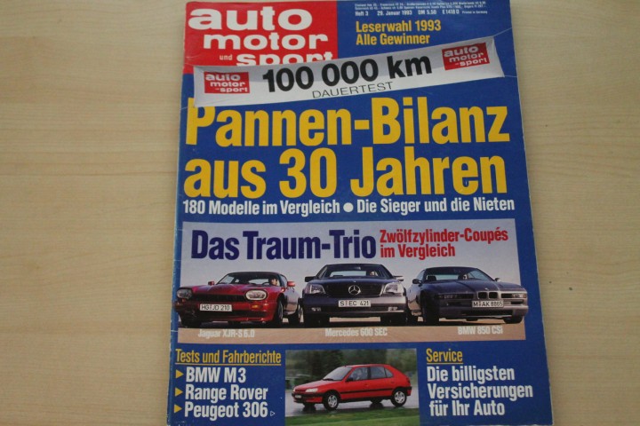 Deckblatt Auto Motor und Sport (03/1993)